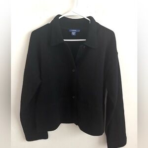 J.crew Womens Sweater Jacket Wool blend Black Medium Academia Old Money Preppy